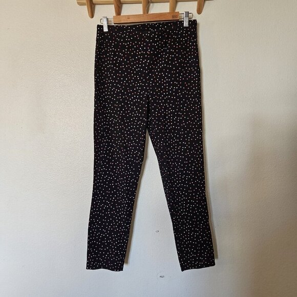 Jenna Rose Black Polka Dot High Rise Ankle Skinny Pants M Retro Stretch - Picture 9 of 11